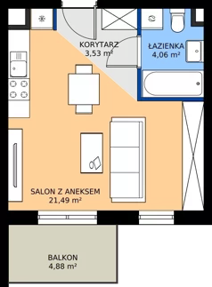 1 pokój, mieszkanie 29,08 m², piętro 2, oferta nr OST1/B/3/52, Ostródzka, Warszawa, Białołęka, Białołęka, ul. Ostródzka  110