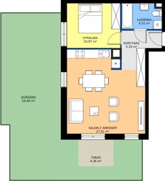 2 pokoje, mieszkanie 51,20 m², piętro 1, oferta nr OST1/D/2/101, Ostródzka, Warszawa, Białołęka, Białołęka, ul. Ostródzka  110