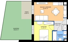 2 pokoje, mieszkanie 37,92 m², parter, oferta nr OST1/A/1/8, Ostródzka, Warszawa, Białołęka, Białołęka, ul. Ostródzka  110