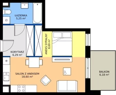 1 pokój, mieszkanie 38,83 m², piętro 1, oferta nr OST1/A/2/12, Ostródzka, Warszawa, Białołęka, Białołęka, ul. Ostródzka  110