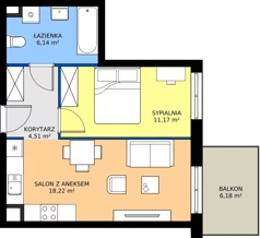 2 pokoje, mieszkanie 40,04 m², piętro 2, oferta nr OST1/D/3/110, Ostródzka, Warszawa, Białołęka, Białołęka, ul. Ostródzka  110