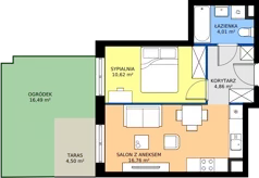 2 pokoje, mieszkanie 36,25 m², parter, oferta nr OST1/B/1/34, Ostródzka, Warszawa, Białołęka, Białołęka, ul. Ostródzka  110