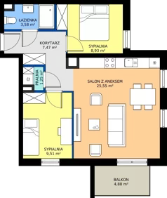 3 pokoje, mieszkanie 56,29 m², piętro 2, oferta nr OST1/F/3/166, Ostródzka, Warszawa, Białołęka, Białołęka, ul. Ostródzka  110