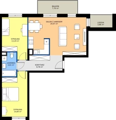3 pokoje, mieszkanie 71,49 m², piętro 1, oferta nr OST1/B/2/46, Ostródzka, Warszawa, Białołęka, Białołęka, ul. Ostródzka  110
