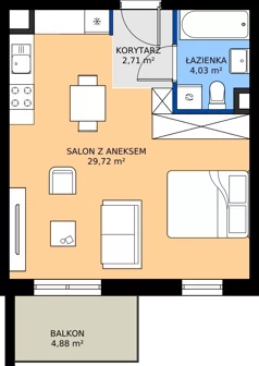 1 pokój, mieszkanie 36,46 m², piętro 2, oferta nr OST1/A/3/23, Ostródzka, Warszawa, Białołęka, Białołęka, ul. Ostródzka  110