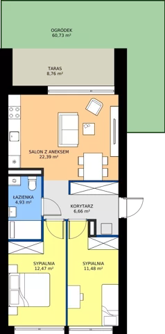 3 pokoje, mieszkanie 57,93 m², piętro 1, oferta nr SW/3/29, Strawińskiego, Wrocław, Jagodno, Krzyki, ul. Stawińskiego 19