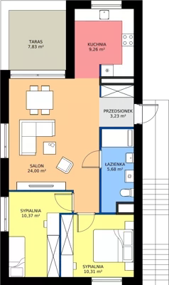 3 pokoje, mieszkanie 62,85 m², piętro 1, oferta nr SW/1/21, Strawińskiego, Wrocław, Jagodno, Krzyki, ul. Stawińskiego 19