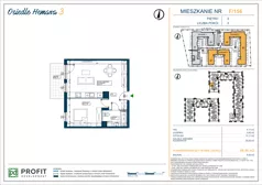 2 pokoje, mieszkanie 48,27 m², piętro 2, oferta nr OH3-2/F/3/156, Osiedle Hemara 3, Warszawa, Białołęka, Brzeziny, ul. Mariana Hemara