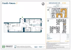 3 pokoje, mieszkanie 61,28 m², piętro 1, oferta nr OH3-2/H/2/196, Osiedle Hemara 3, Warszawa, Białołęka, Brzeziny, ul. Mariana Hemara