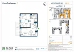 3 pokoje, mieszkanie 54,73 m², piętro 3, oferta nr OH3-2/H/4/215, Osiedle Hemara 3, Warszawa, Białołęka, Brzeziny, ul. Mariana Hemara