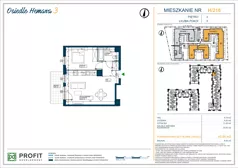 2 pokoje, mieszkanie 43,78 m², piętro 3, oferta nr OH3-2/H/4/216, Osiedle Hemara 3, Warszawa, Białołęka, Brzeziny, ul. Mariana Hemara