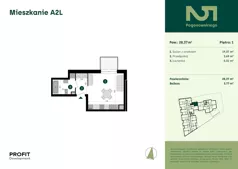 1 pokój, mieszkanie 28,37 m², piętro 1, oferta nr POGO2/A/2L, Pogonowskiego 52, Łódź, Polesie, Stare Polesie, ul. Pogonowskiego 52