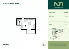 1 pokój, mieszkanie 29,42 m², piętro 2, oferta nr POGO2/A/3M, Pogonowskiego 52, Łódź, Polesie, Stare Polesie, ul. Pogonowskiego 52