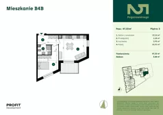 2 pokoje, mieszkanie 47,33 m², piętro 3, oferta nr POGO2/B/4B, Pogonowskiego 52, Łódź, Polesie, Stare Polesie, ul. Pogonowskiego 52