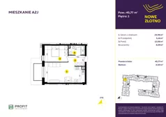 2 pokoje, mieszkanie 45,86 m², piętro 1, oferta nr TRF/A/2J, Nowe Złotno, Łódź, Polesie, Złotno, ul. Traktorowa 24