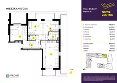 4 pokoje, mieszkanie 89,89 m², piętro 4, oferta nr TRF/C/5A, Nowe Złotno, Łódź, Polesie, Złotno, ul. Traktorowa 24