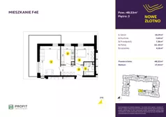 2 pokoje, mieszkanie 48,42 m², piętro 3, oferta nr TRF/F/4E, Nowe Złotno, Łódź, Polesie, Złotno, ul. Traktorowa 24