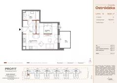 1 pokój, mieszkanie 38,83 m², piętro 1, oferta nr OST1/A/2/12, Ostródzka, Warszawa, Białołęka, Białołęka, ul. Ostródzka  110
