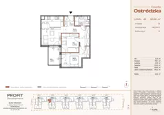3 pokoje, mieszkanie 60,58 m², piętro 1, oferta nr OST1/B/2/45, Ostródzka, Warszawa, Białołęka, Białołęka, ul. Ostródzka  110