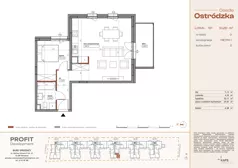 2 pokoje, mieszkanie 51,20 m², piętro 1, oferta nr OST1/D/2/101, Ostródzka, Warszawa, Białołęka, Białołęka, ul. Ostródzka  110