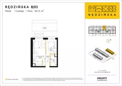 2 pokoje, mieszkanie 34,78 m², piętro 3, oferta nr RD4B/G/37, Rędzińska 4, Wrocław, Maślice, ul. Rędzińska