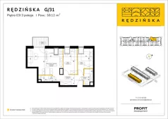 3 pokoje, mieszkanie 59,12 m², piętro 3, oferta nr RD4B/G/31, Rędzińska 4, Wrocław, Maślice, ul. Rędzińska