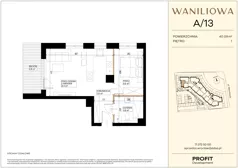 2 pokoje, mieszkanie 40,09 m², piętro 1, oferta nr WA2/A/13, Waniliowa, Wrocław, Lipa Piotrowska, Psie Pole, ul. Waniliowa