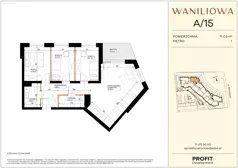 4 pokoje, mieszkanie 71,05 m², piętro 1, oferta nr WA2/A/15, Waniliowa, Wrocław, Lipa Piotrowska, Psie Pole, ul. Waniliowa