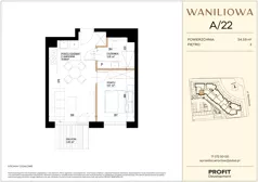 2 pokoje, mieszkanie 34,59 m², piętro 2, oferta nr WA2/A/22, Waniliowa, Wrocław, Lipa Piotrowska, Psie Pole, ul. Waniliowa