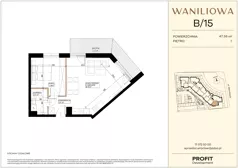2 pokoje, mieszkanie 47,36 m², piętro 1, oferta nr WA2/B/15, Waniliowa, Wrocław, Lipa Piotrowska, Psie Pole, ul. Waniliowa