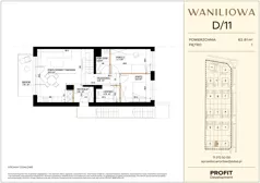3 pokoje, mieszkanie 62,81 m², piętro 1, oferta nr WA1/D/11, Waniliowa, Wrocław, Lipa Piotrowska, Psie Pole, ul. Waniliowa