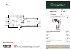 3 pokoje, mieszkanie 59,75 m², piętro 1, oferta nr GO1/A/2/3, Goździków, Warszawa, Wawer, Marysin Wawerski, ul. Goździków