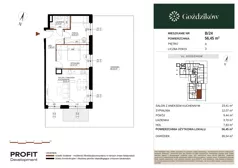 3 pokoje, mieszkanie 55,21 m², piętro 1, oferta nr GO1/B/2/37, Goździków, Warszawa, Wawer, Marysin Wawerski, ul. Goździków