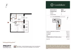 2 pokoje, mieszkanie 38,71 m², piętro 1, oferta nr GO1/B/2/34, Goździków, Warszawa, Wawer, Marysin Wawerski, ul. Goździków