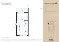 3 pokoje, mieszkanie 57,95 m², piętro 1, oferta nr SW/12/63, Strawińśkiego, Wrocław, Jagodno, Krzyki, ul. Stawińskiego 19
