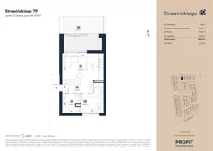 2 pokoje, mieszkanie 46,04 m², piętro 1, oferta nr SW/20/95, Strawińśkiego, Wrocław, Jagodno, Krzyki, ul. Stawińskiego 19