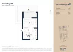2 pokoje, mieszkanie 46,04 m², piętro 1, oferta nr SW/19/93, Strawińśkiego, Wrocław, Jagodno, Krzyki, ul. Stawińskiego 19