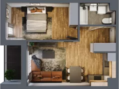 2 pokoje, mieszkanie 41,50 m², piętro 1, oferta nr 13/16, ASFALTOWA 13, Wrocław, Wojszyce, Krzyki, ul. Asfaltowa 13