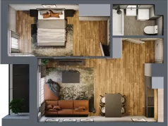 2 pokoje, mieszkanie 41,27 m², piętro 1, oferta nr 13A/18, ASFALTOWA 13, Wrocław, Wojszyce, Krzyki, ul. Asfaltowa 13