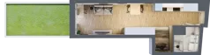 1 pokój, mieszkanie 28,72 m², parter, oferta nr 1.M.11, Żegiestowska, Wrocław, Gaj, Krzyki, ul. Żegiestowska 3