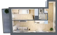 2 pokoje, mieszkanie 31,94 m², piętro 1, oferta nr 2.B.11, Żegiestowska, Wrocław, Gaj, Krzyki, ul. Żegiestowska 3