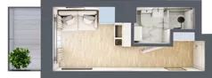 1 pokój, mieszkanie 12,33 m², piętro 1, oferta nr 2.B.14, Żegiestowska, Wrocław, Gaj, Krzyki, ul. Żegiestowska 3