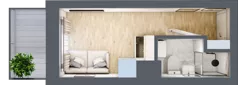 1 pokój, mieszkanie 12,32 m², piętro 1, oferta nr 2.B.15, Żegiestowska, Wrocław, Gaj, Krzyki, ul. Żegiestowska 3