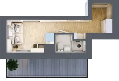 1 pokój, mieszkanie 15,16 m², piętro 1, oferta nr 2.B.16, Żegiestowska, Wrocław, Gaj, Krzyki, ul. Żegiestowska 3