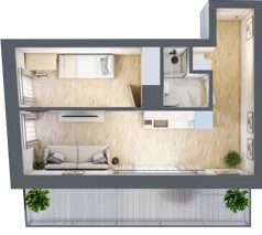 2 pokoje, mieszkanie 31,94 m², piętro 2, oferta nr 3.B.11, Żegiestowska, Wrocław, Gaj, Krzyki, ul. Żegiestowska 3