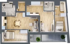 4 pokoje, mieszkanie 66,87 m², piętro 2, oferta nr 3.M.04, Żegiestowska, Wrocław, Gaj, Krzyki, ul. Żegiestowska 3