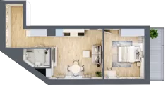 2 pokoje, mieszkanie 44,89 m², piętro 4, oferta nr 5.M.03, Żegiestowska, Wrocław, Gaj, Krzyki, ul. Żegiestowska 3