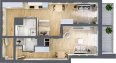 2 pokoje, mieszkanie 63,96 m², piętro 4, oferta nr 5.M.13, Żegiestowska, Wrocław, Gaj, Krzyki, ul. Żegiestowska 3
