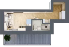 1 pokój, mieszkanie 15,13 m², piętro 5, oferta nr 6.B.15, Żegiestowska, Wrocław, Gaj, Krzyki, ul. Żegiestowska 3