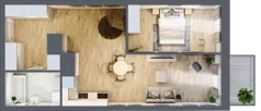 2 pokoje, mieszkanie 48,56 m², piętro 6, oferta nr 7.M.07, Żegiestowska, Wrocław, Gaj, Krzyki, ul. Żegiestowska 3